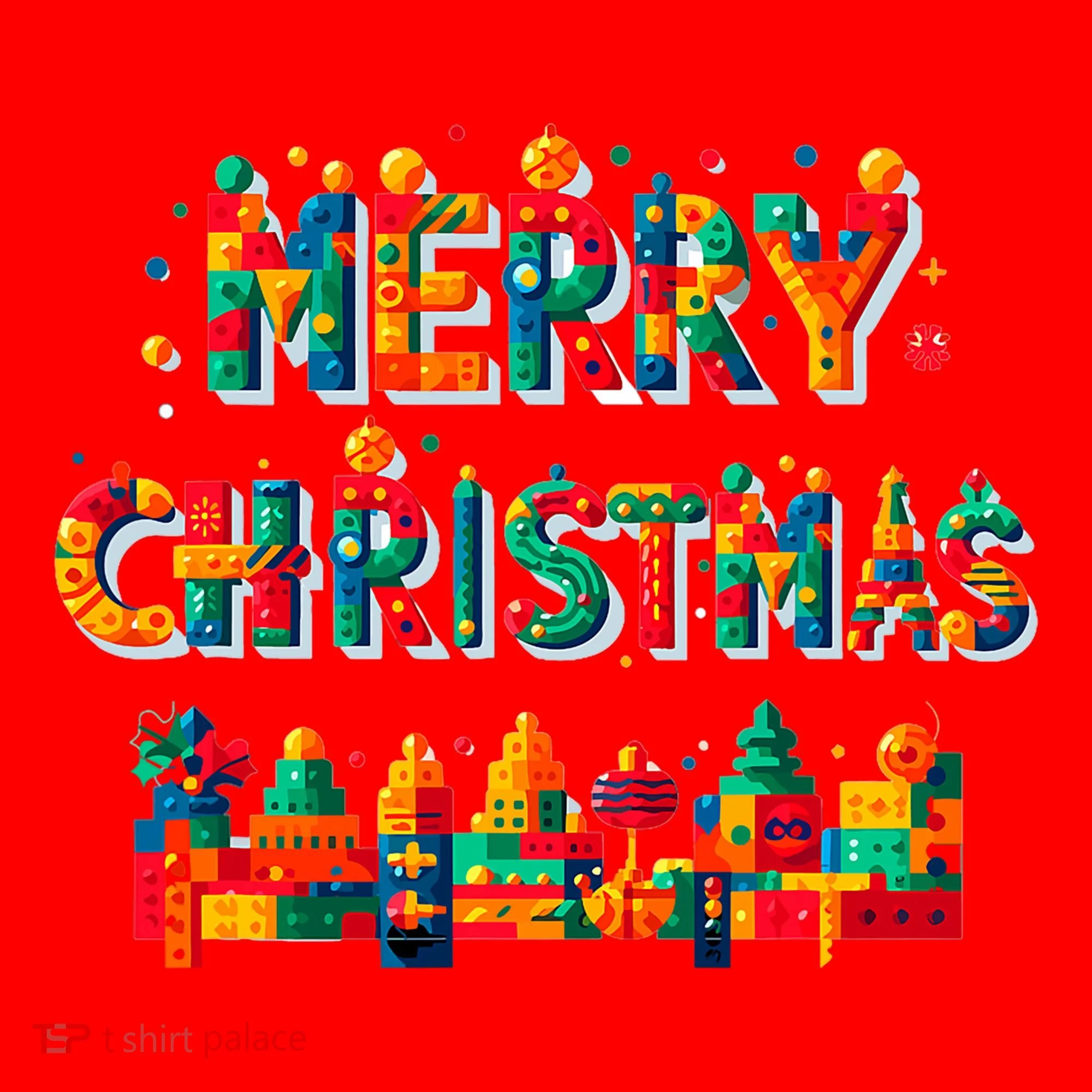 Merry Christmas Master Builder Building Bricks Blocks Lovers Santa Hat
