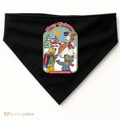 Merry Christmas My First Flamethrower USA-Made Doggie Bandana