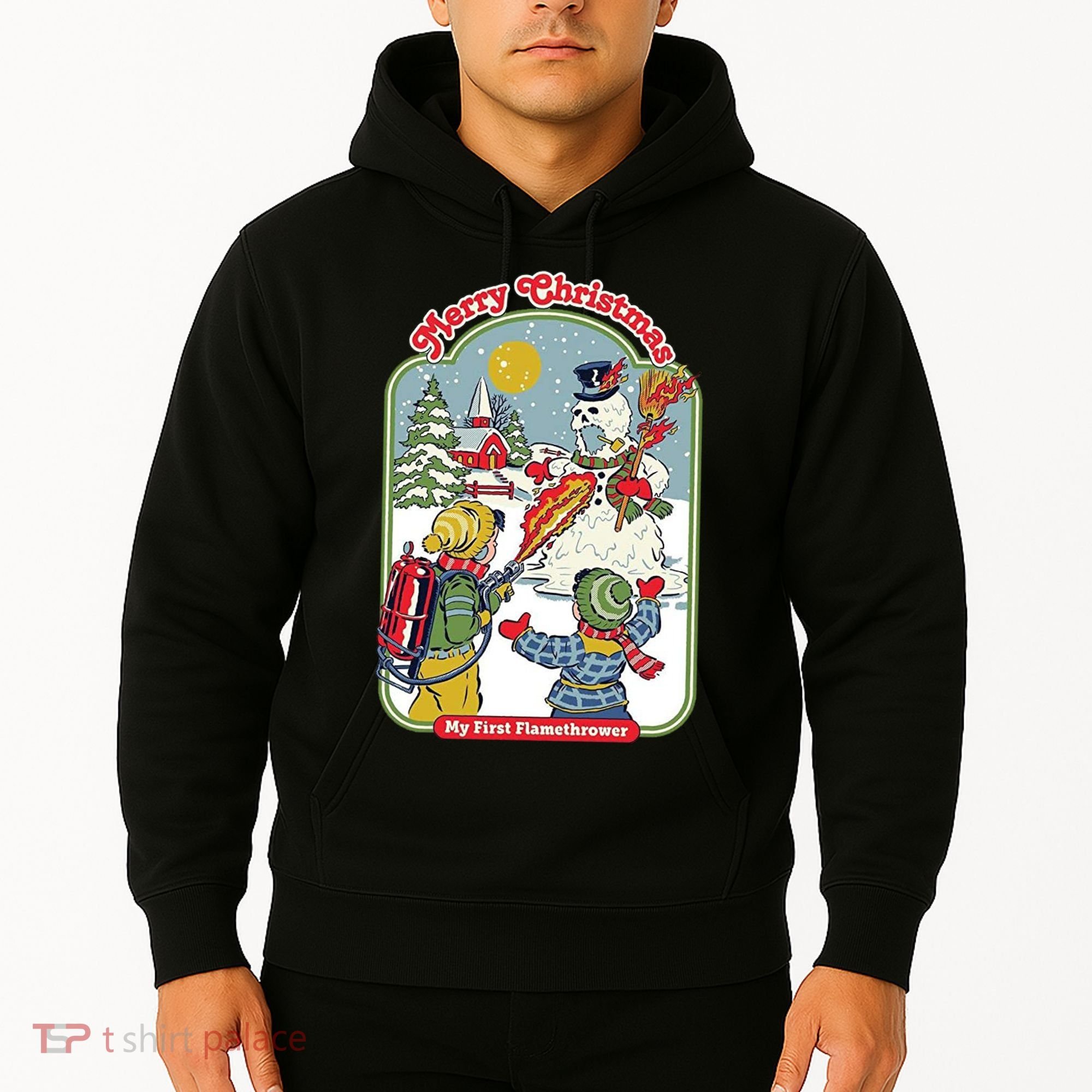 Merry Christmas My First Flamethrower Hoodie