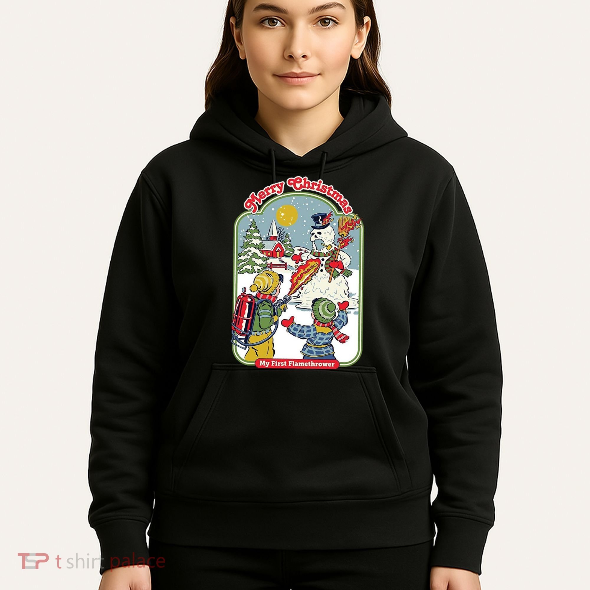Merry Christmas My First Flamethrower Hoodie