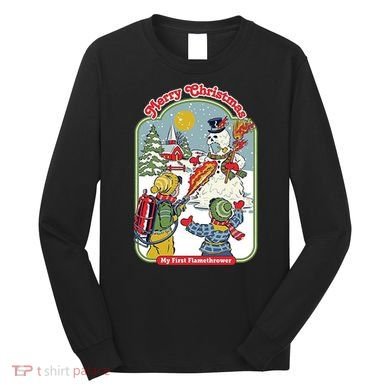 Merry Christmas My First Flamethrower Long Sleeve Shirt