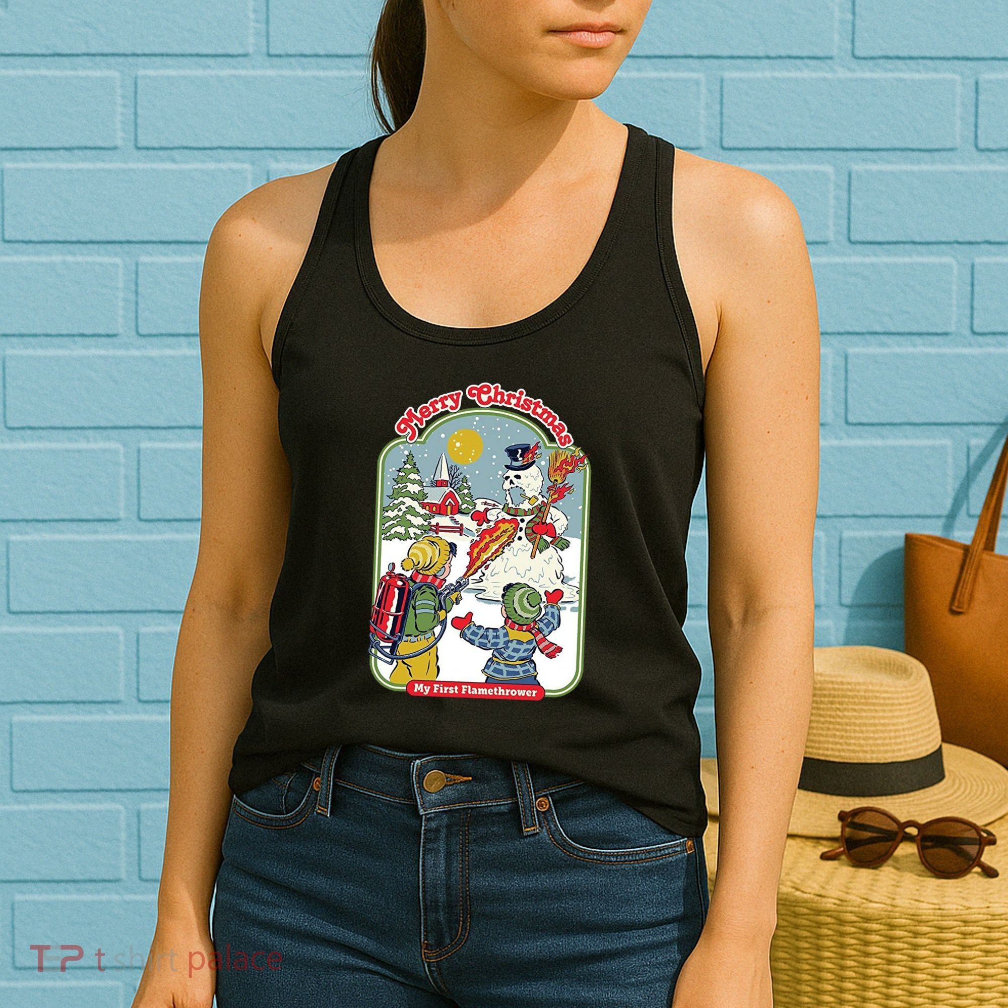 Merry Christmas My First Flamethrower Women's Tank Top