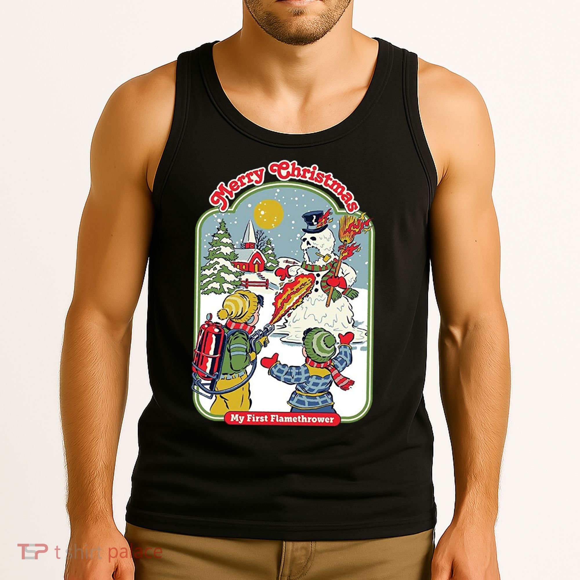 Merry Christmas My First Flamethrower Tank Top