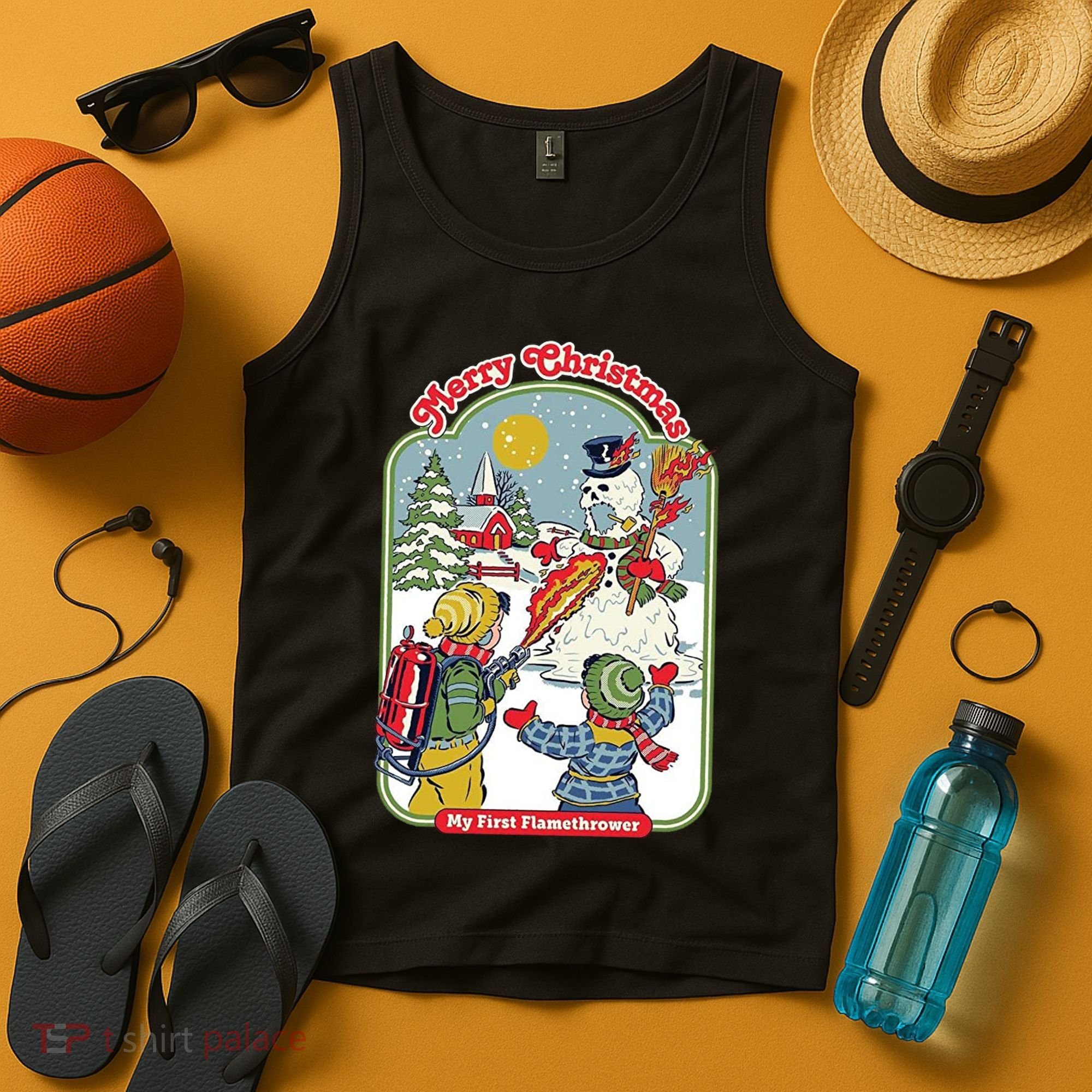 Merry Christmas My First Flamethrower Tank Top