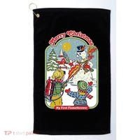 Merry Christmas My First Flamethrower Golf Towel thumb 0