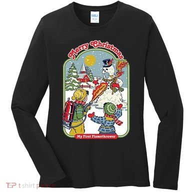 Merry Christmas My First Flamethrower Women's Long Sleeve Shirt