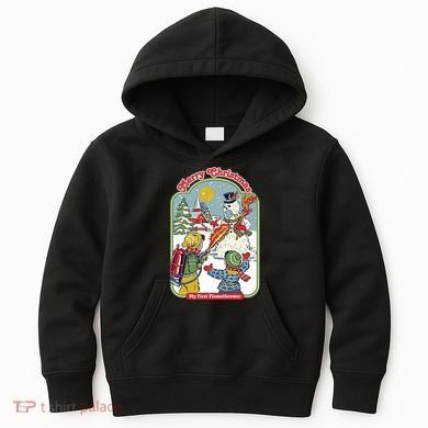 Merry Christmas My First Flamethrower Kids Hoodie