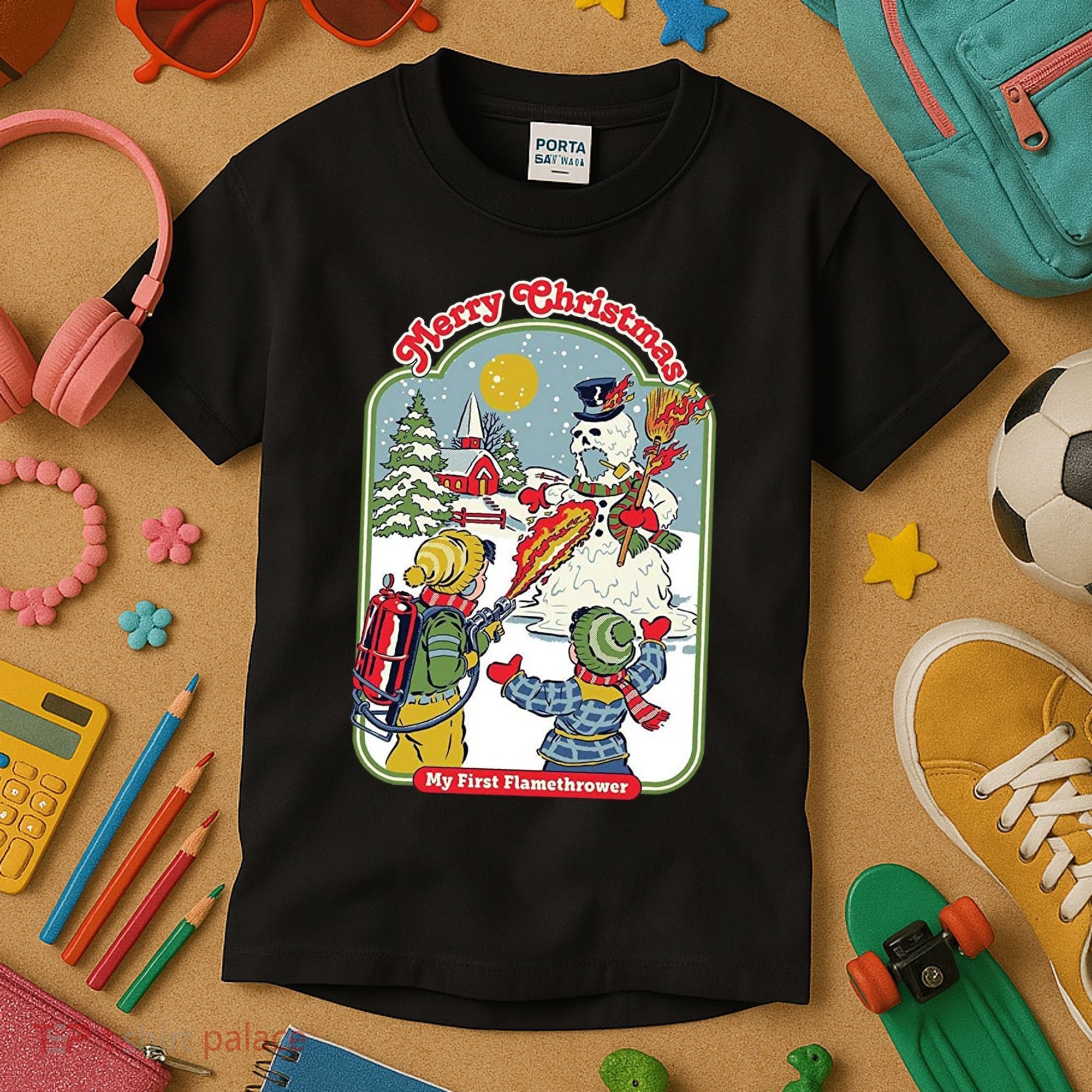 Merry Christmas My First Flamethrower Kids T-Shirt