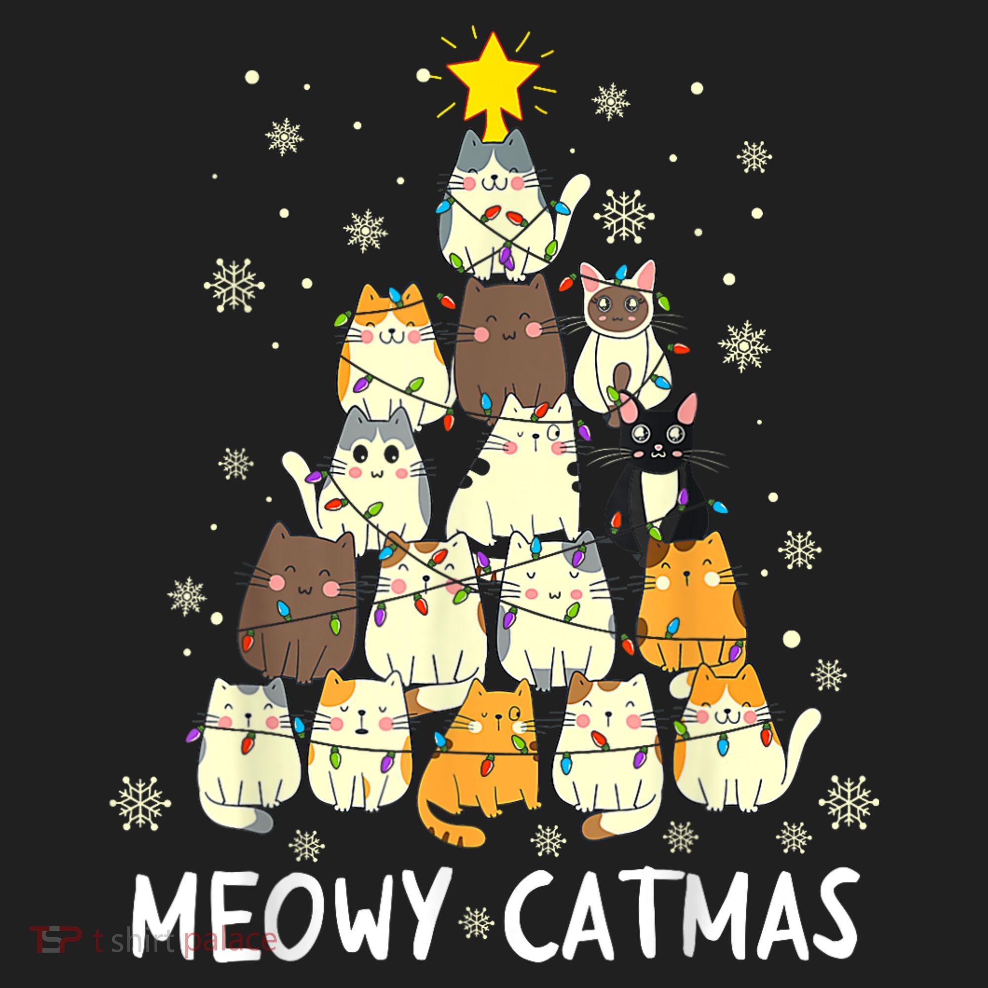 Meowy Catmas Golf Towel