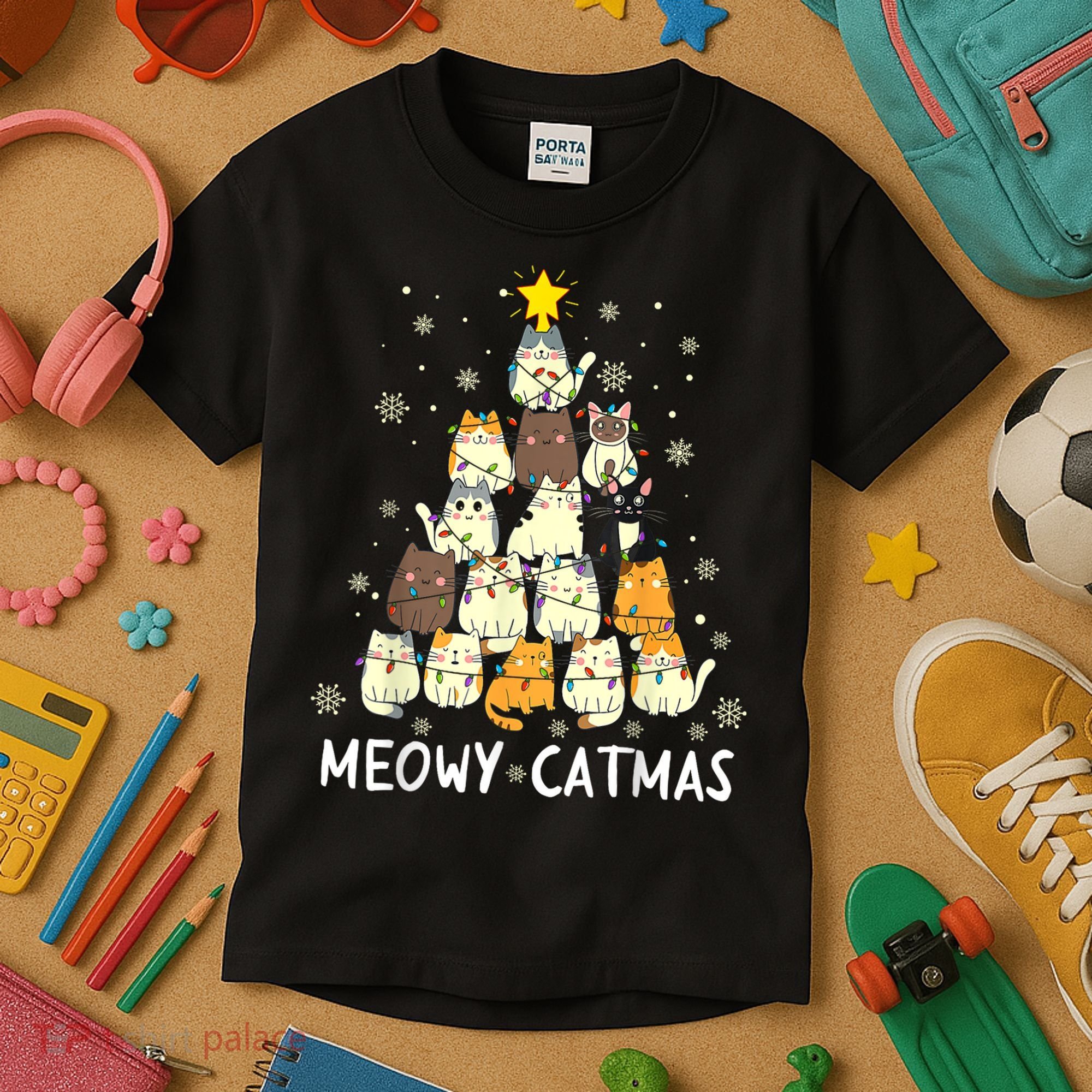 Meowy Catmas Kids T-Shirt