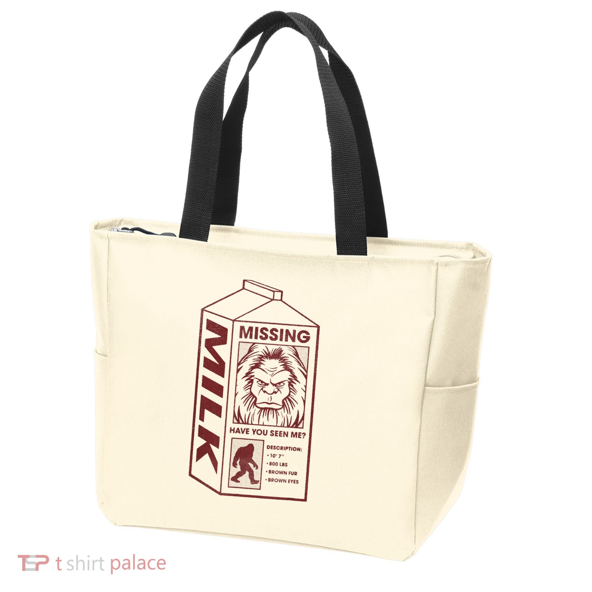 Milk Carton Missing Bigfoot Tote Bag
