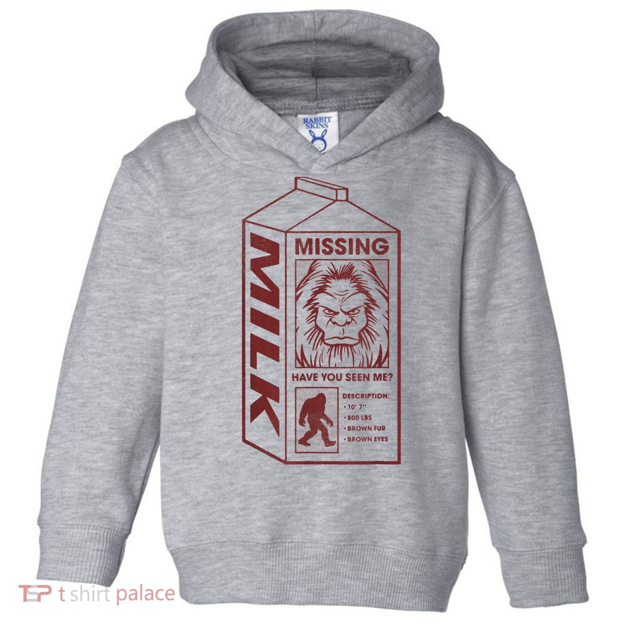 Milk Carton Missing Bigfoot Toddler Hoodie