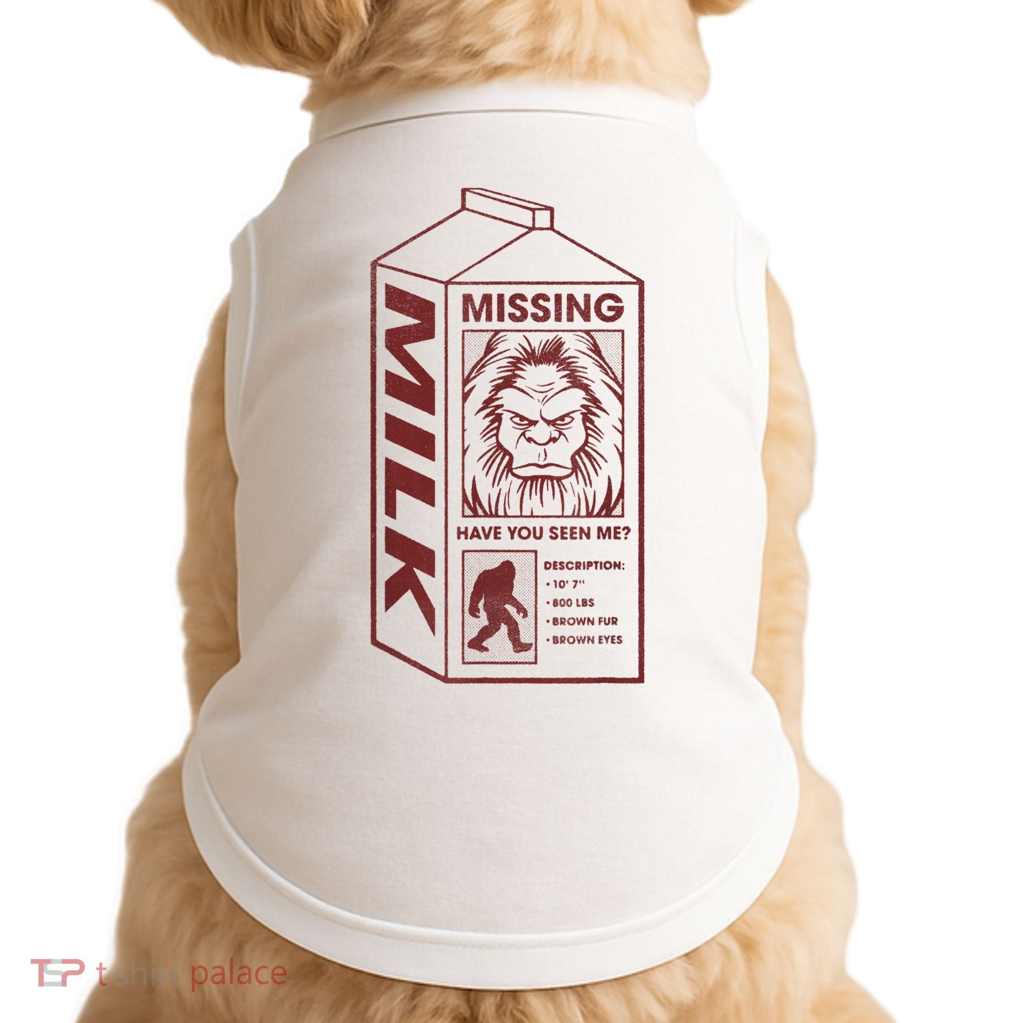 Milk Carton Missing Bigfoot Doggie Tank