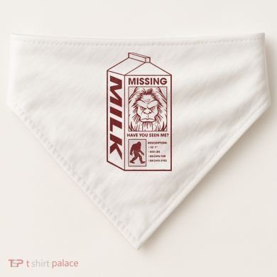 Milk Carton Missing Bigfoot USA-Made Doggie Bandana