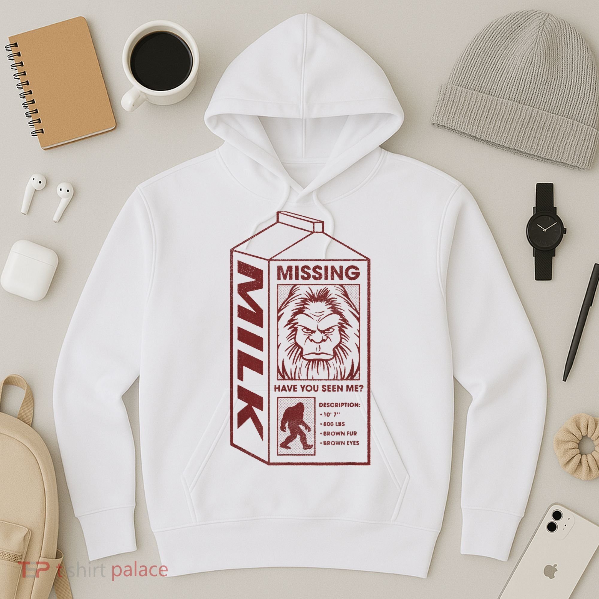 Milk Carton Missing Bigfoot Hoodie