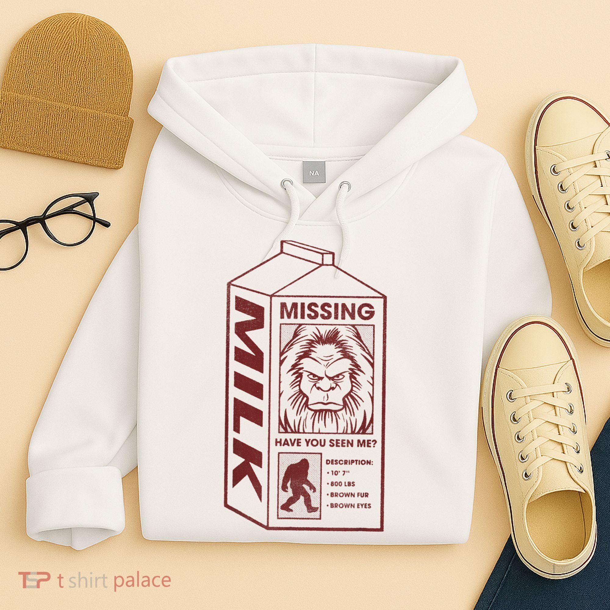 Milk Carton Missing Bigfoot Hoodie