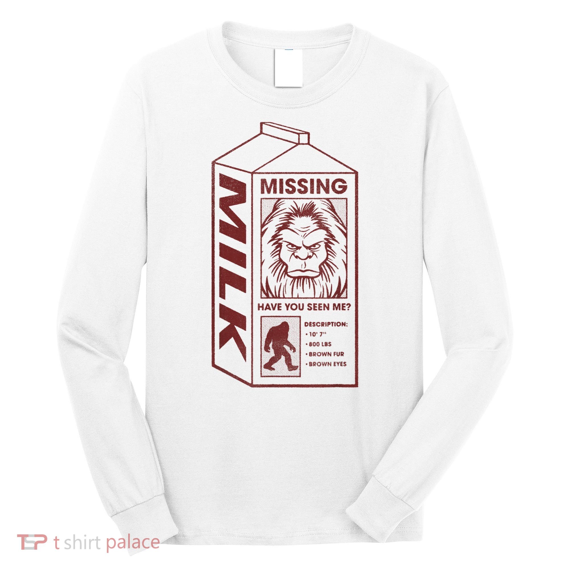 Milk Carton Missing Bigfoot Long Sleeve Shirt