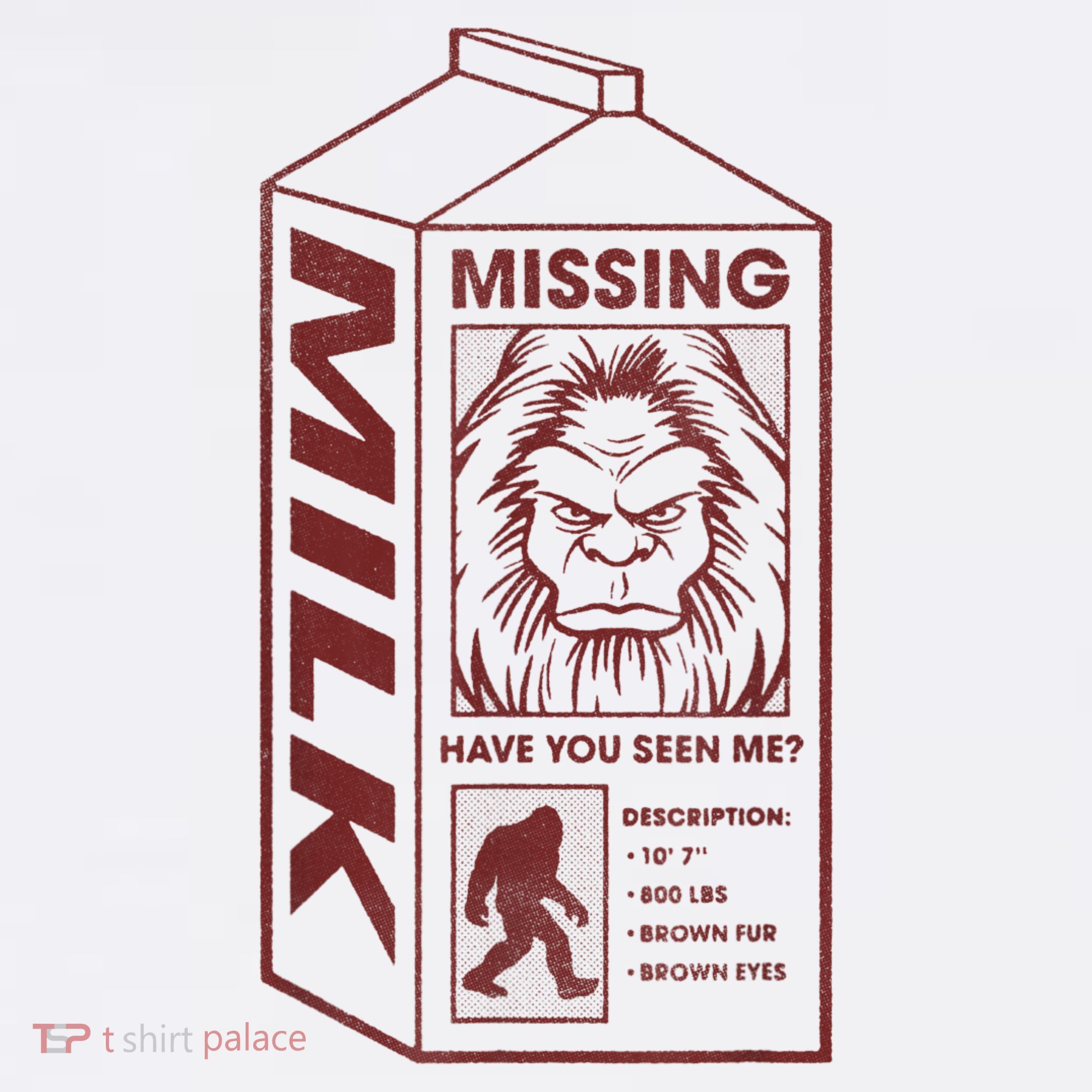 Milk Carton Missing Bigfoot Long Sleeve Shirt
