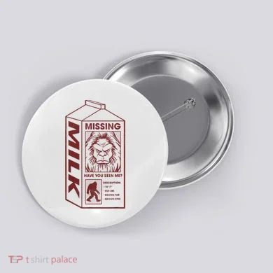 Milk Carton Missing Bigfoot Button