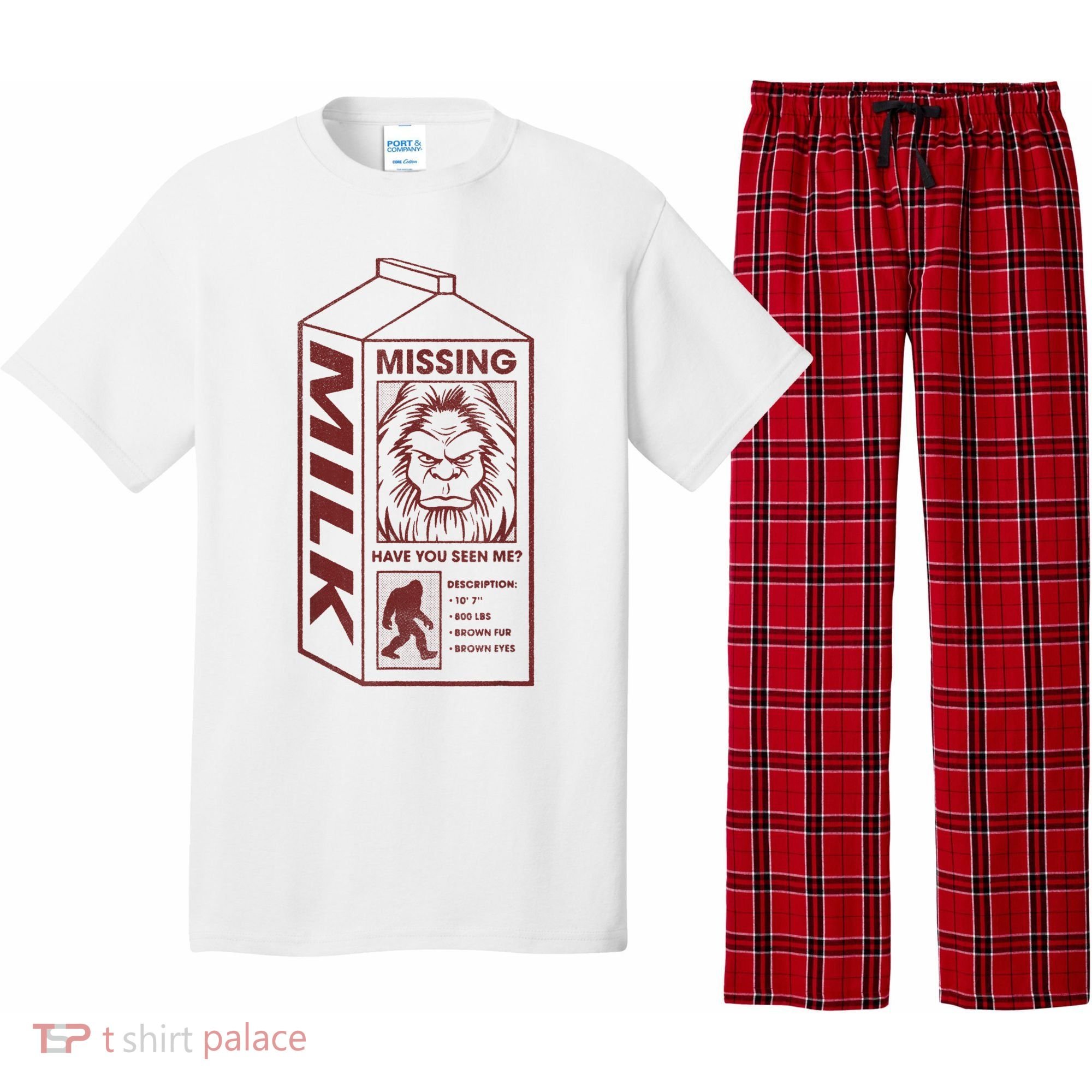 Milk Carton Missing Bigfoot Pajama Set