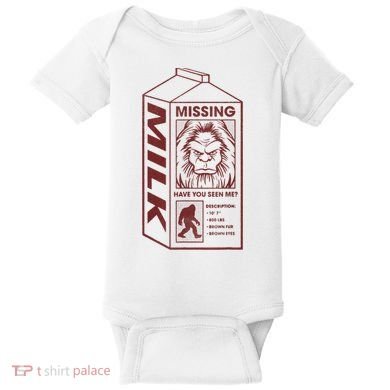 Milk Carton Missing Bigfoot Baby Bodysuit