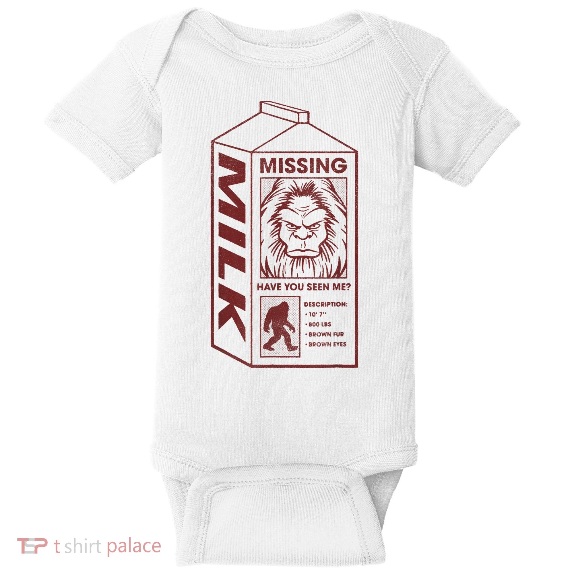 Milk Carton Missing Bigfoot Baby Bodysuit