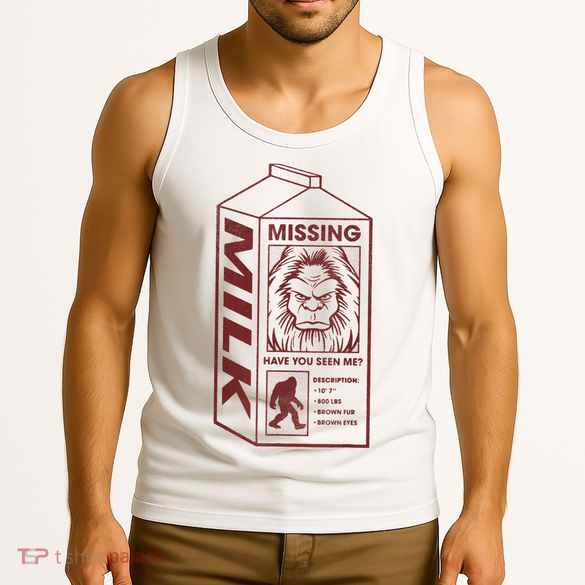Milk Carton Missing Bigfoot Tank Top