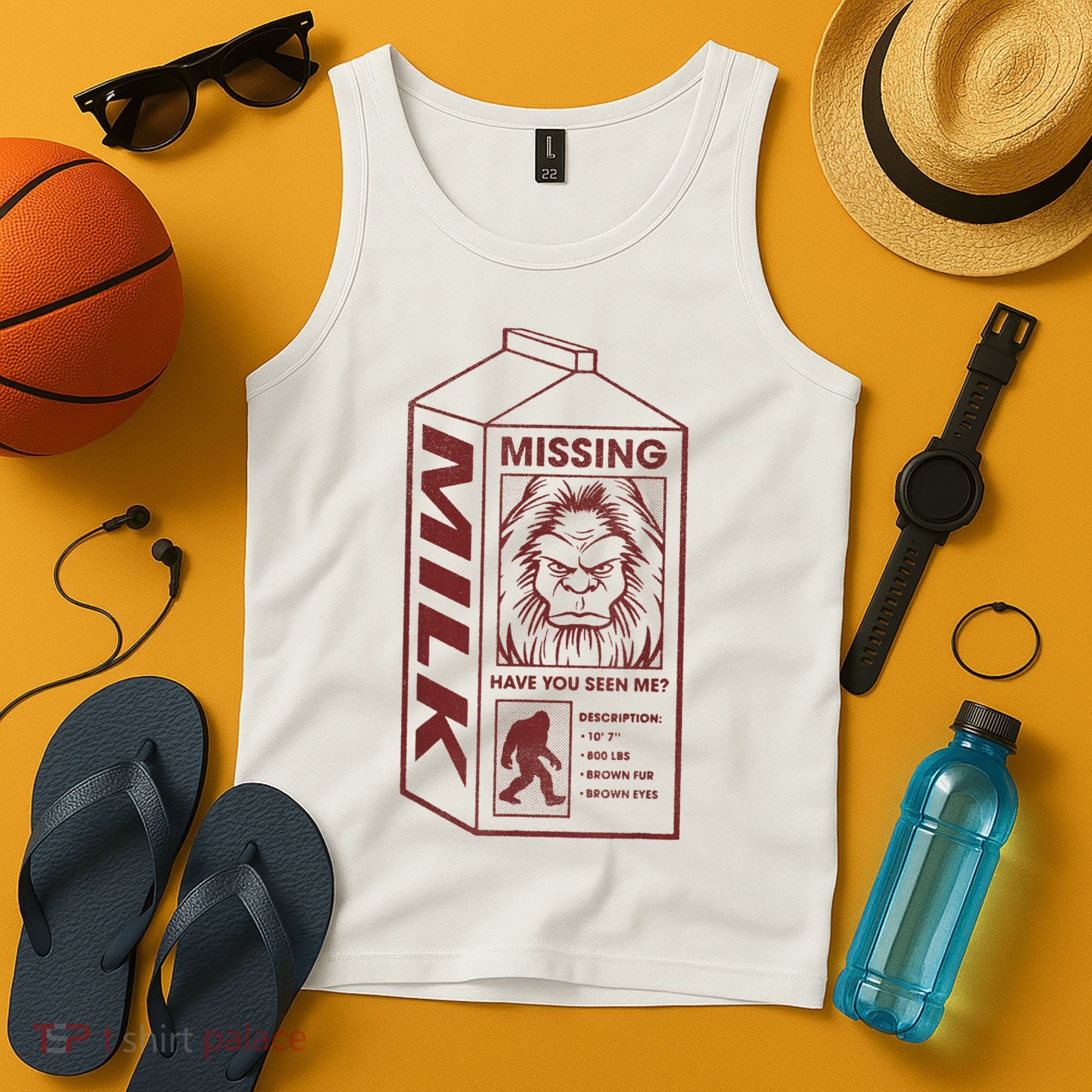Milk Carton Missing Bigfoot Tank Top