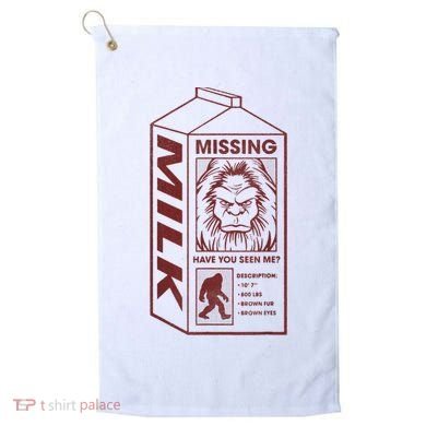 Milk Carton Missing Bigfoot Golf Towel