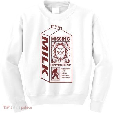 Milk Carton Missing Bigfoot Kids Sweatshirt