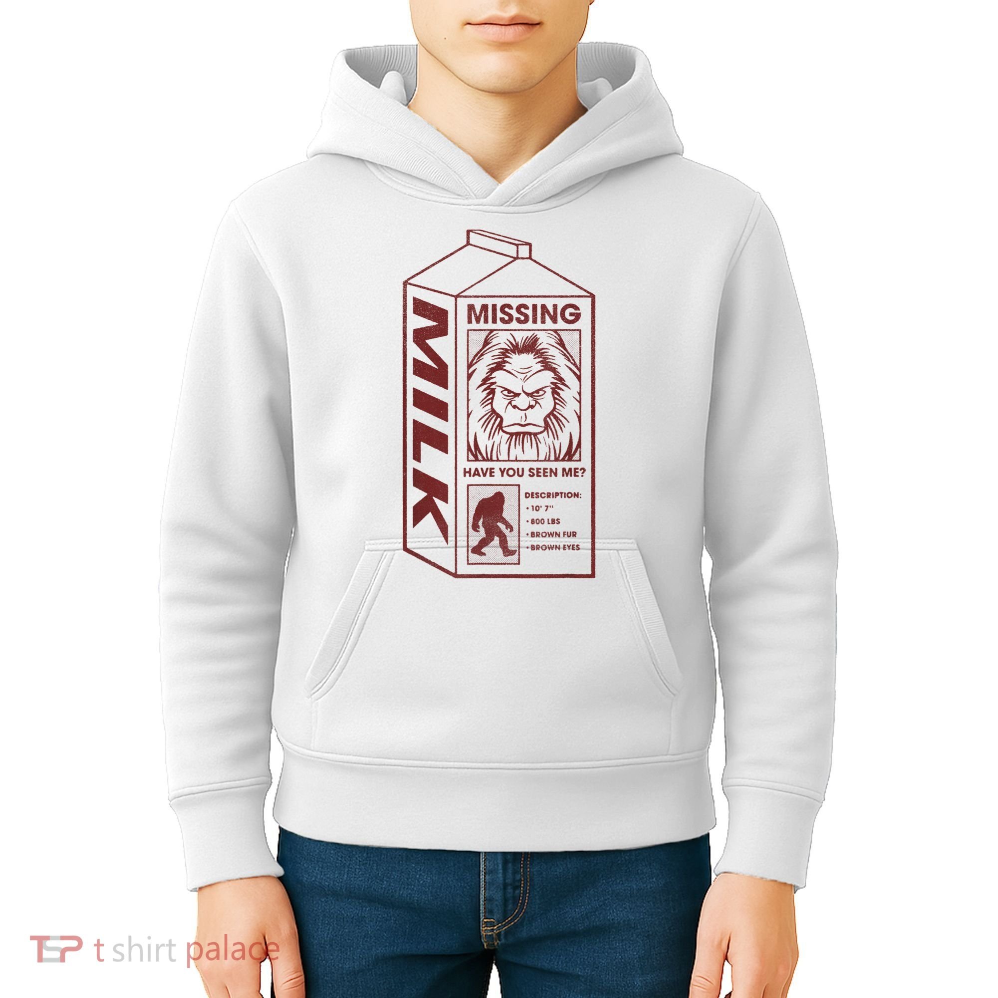 Milk Carton Missing Bigfoot Kids Hoodie