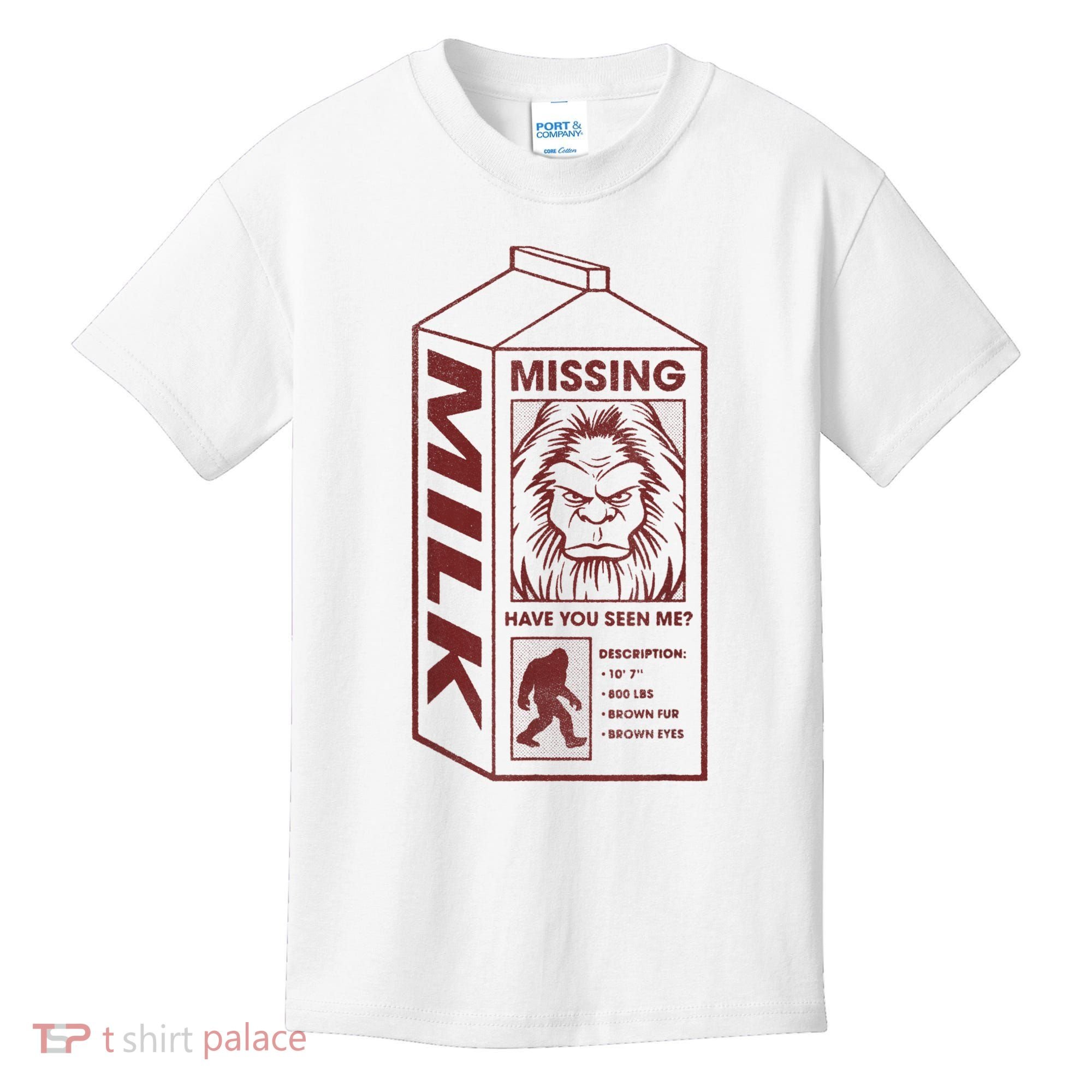Milk Carton Missing Bigfoot Kids T-Shirt