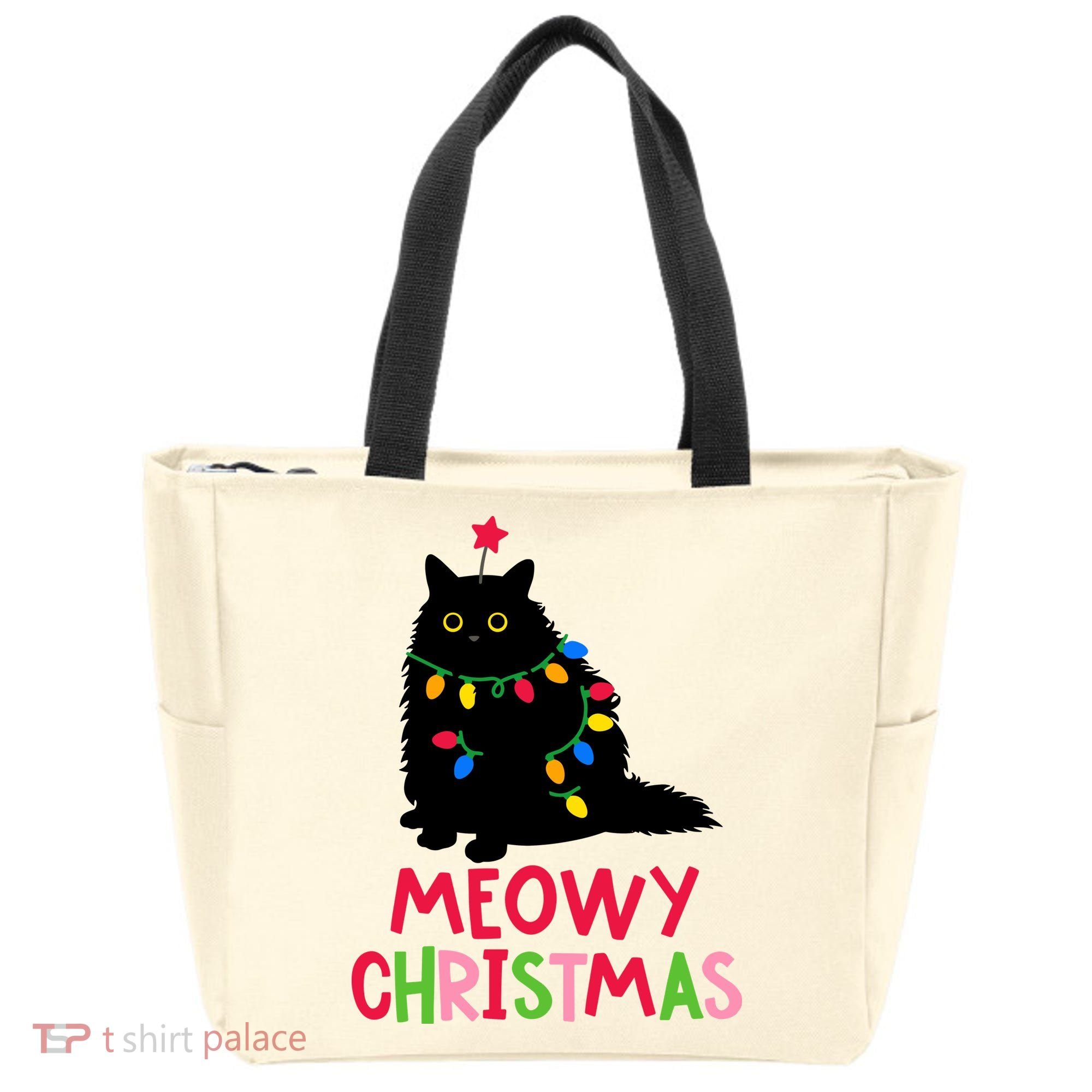 Meowy Christmas Tote Bag