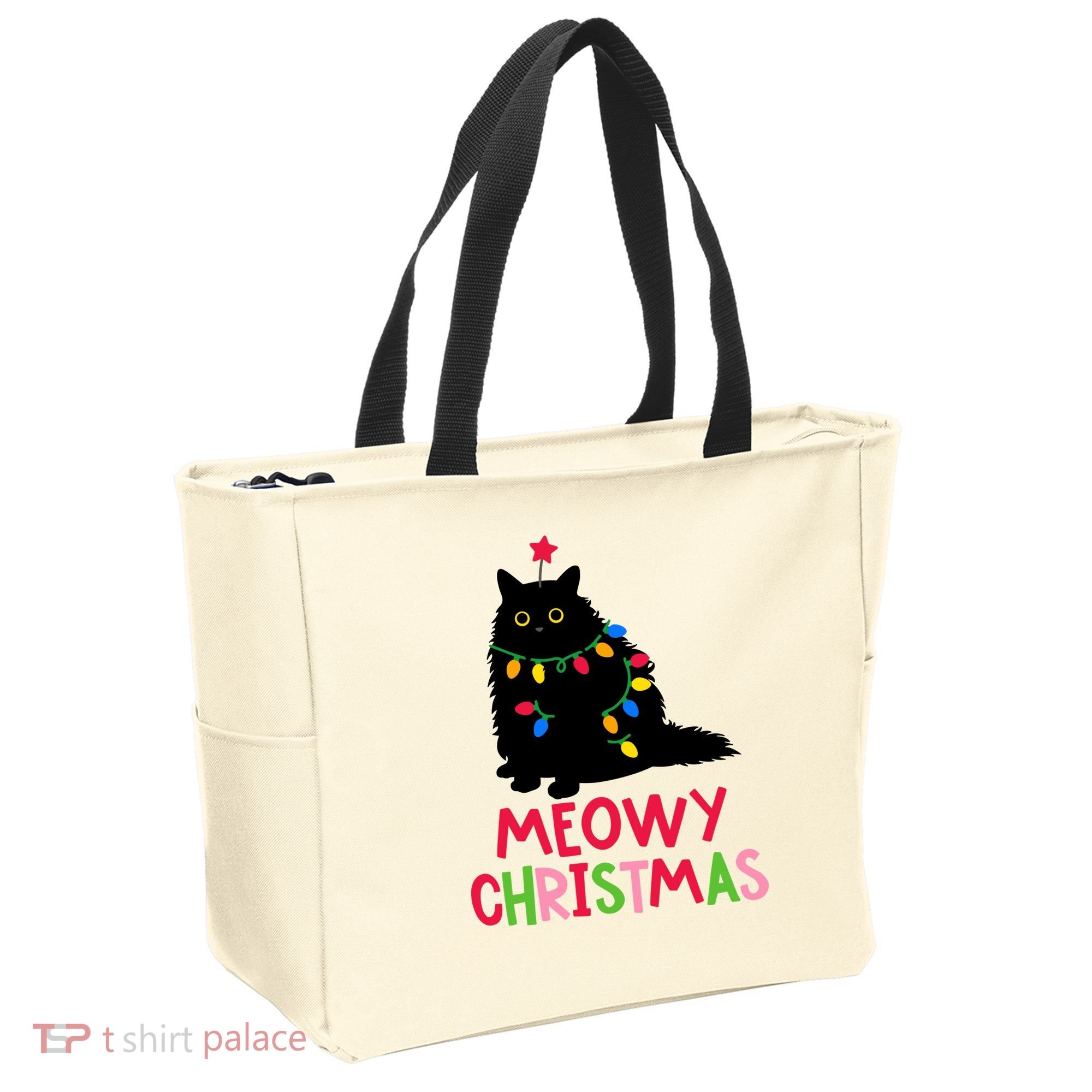 Meowy Christmas Tote Bag