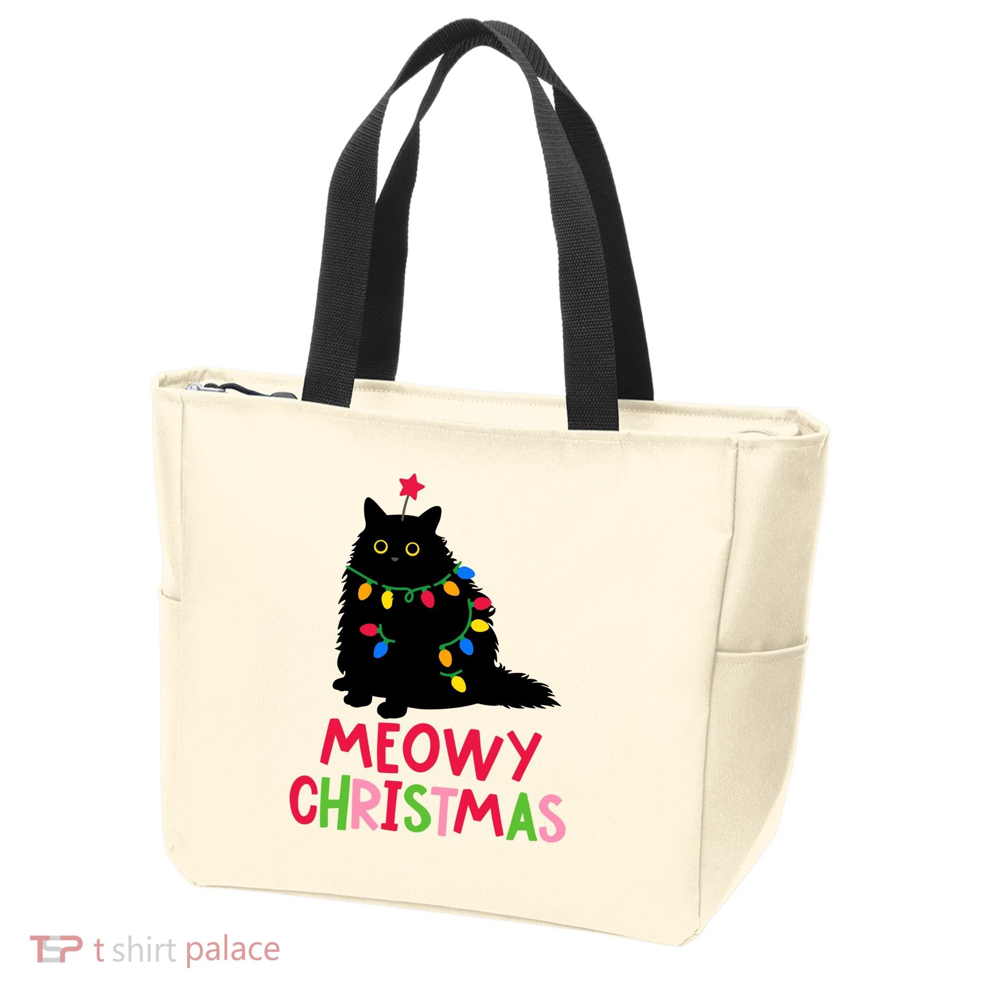 Meowy Christmas Tote Bag