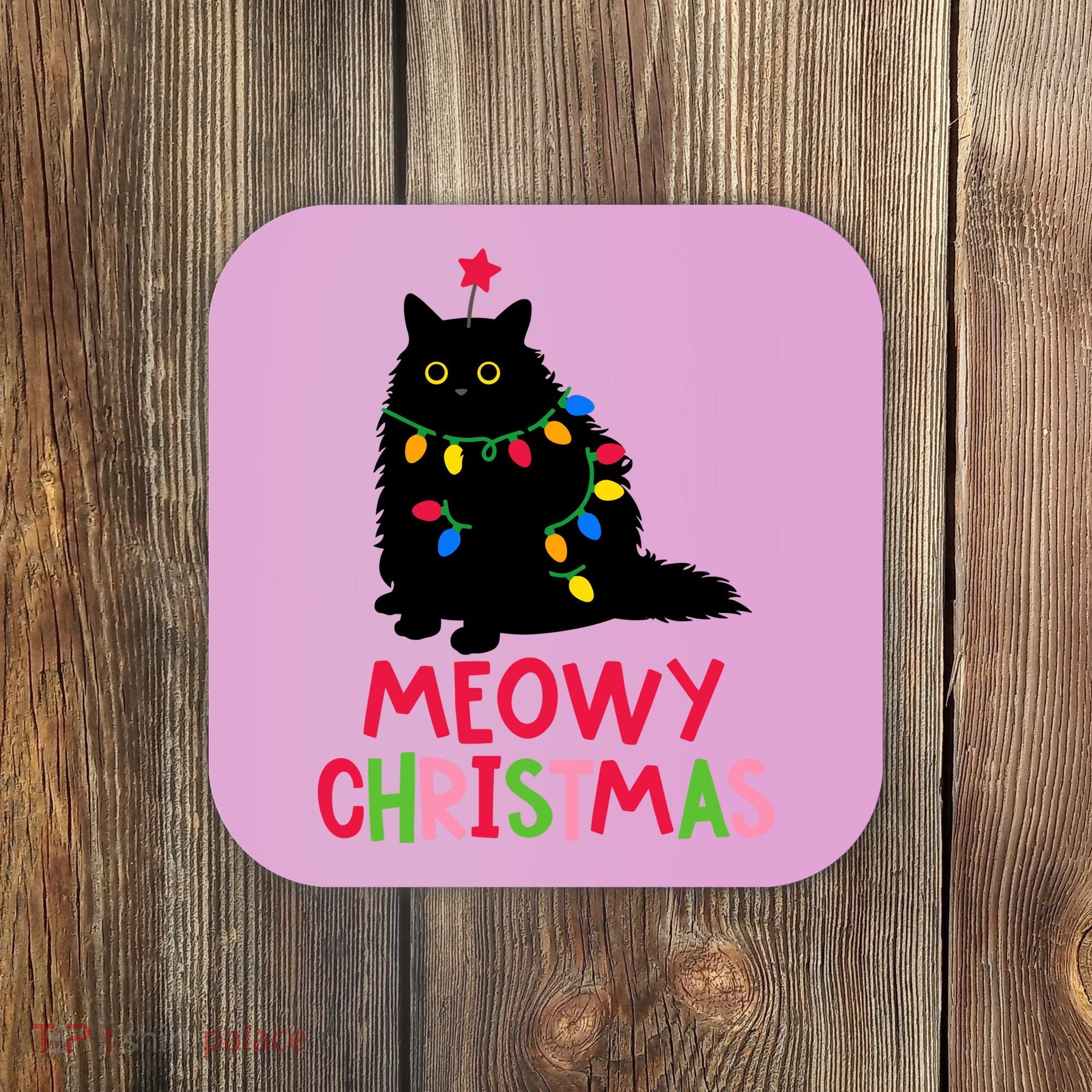 Meowy Christmas Coaster
