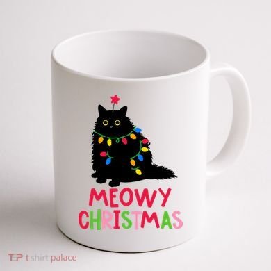 Meowy Christmas Coffee Mug back