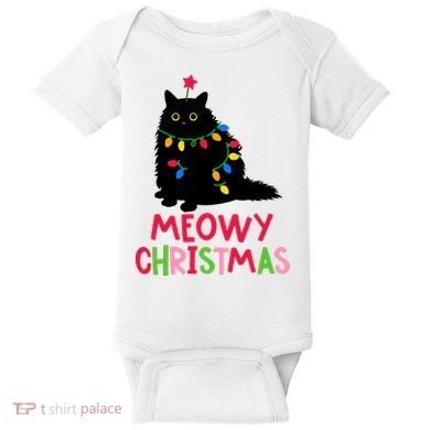 Meowy Christmas Baby Bodysuit