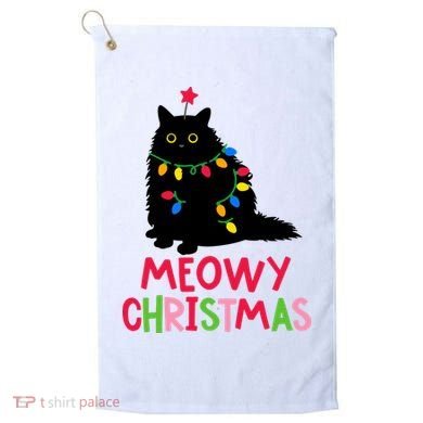 Meowy Christmas Golf Towel