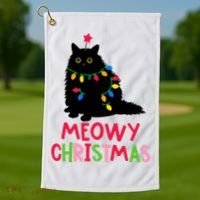 Meowy Christmas Golf Towel thumb 1