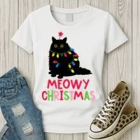 Meowy Christmas Women's T-Shirt thumb 3