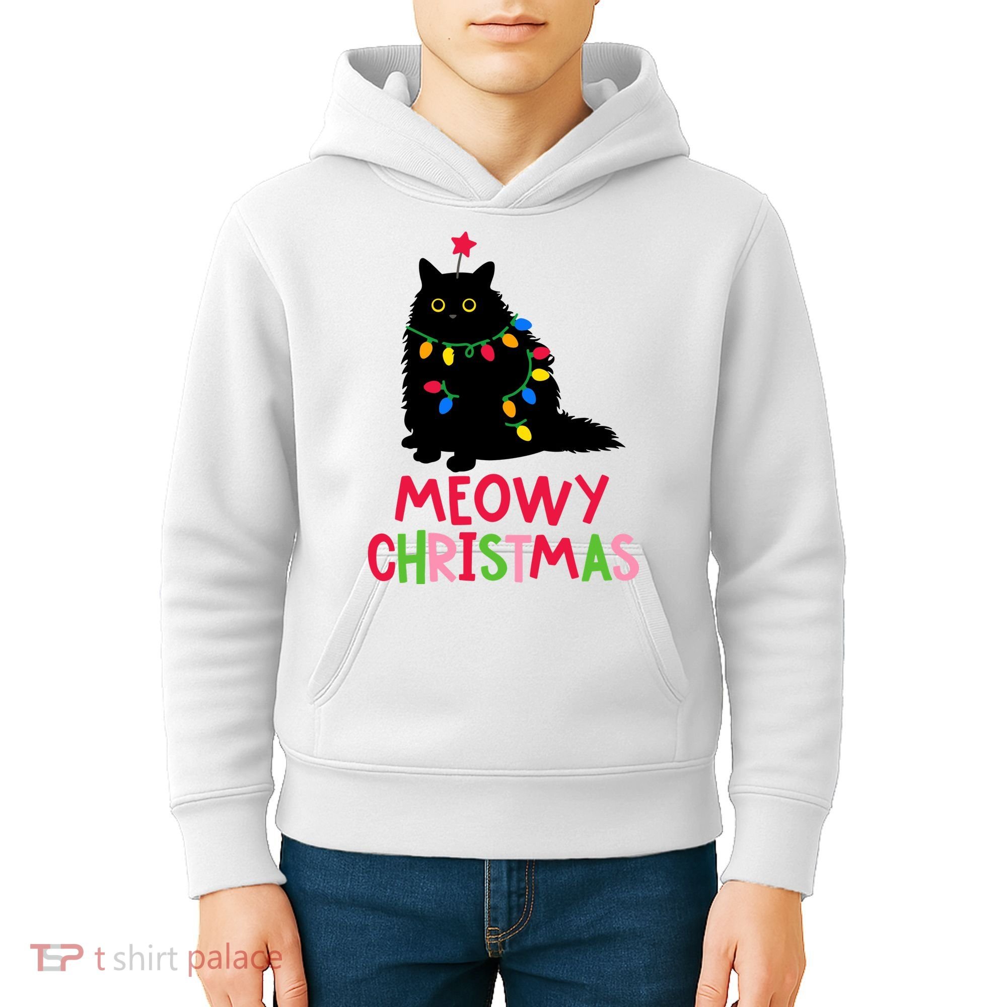 Meowy Christmas Kids Hoodie