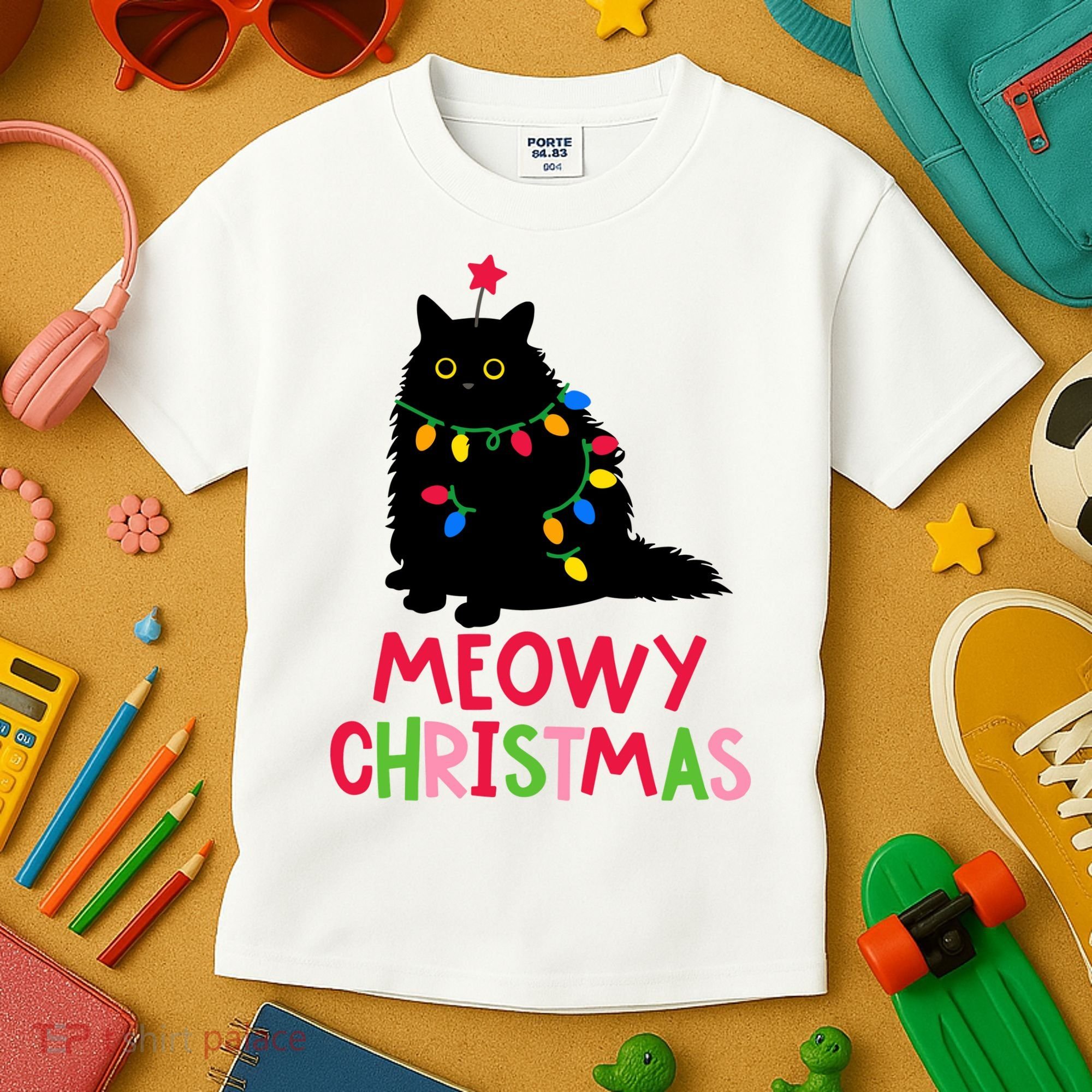 Meowy Christmas Kids T-Shirt