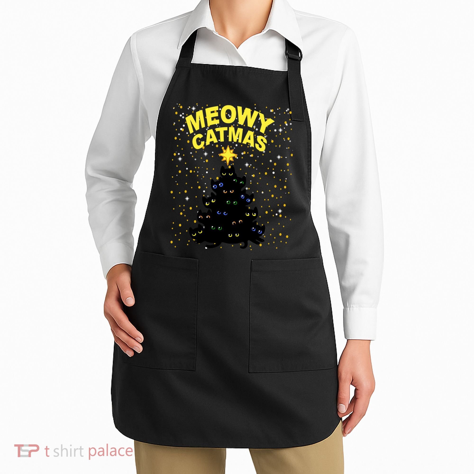 Meowy Christmas Apron