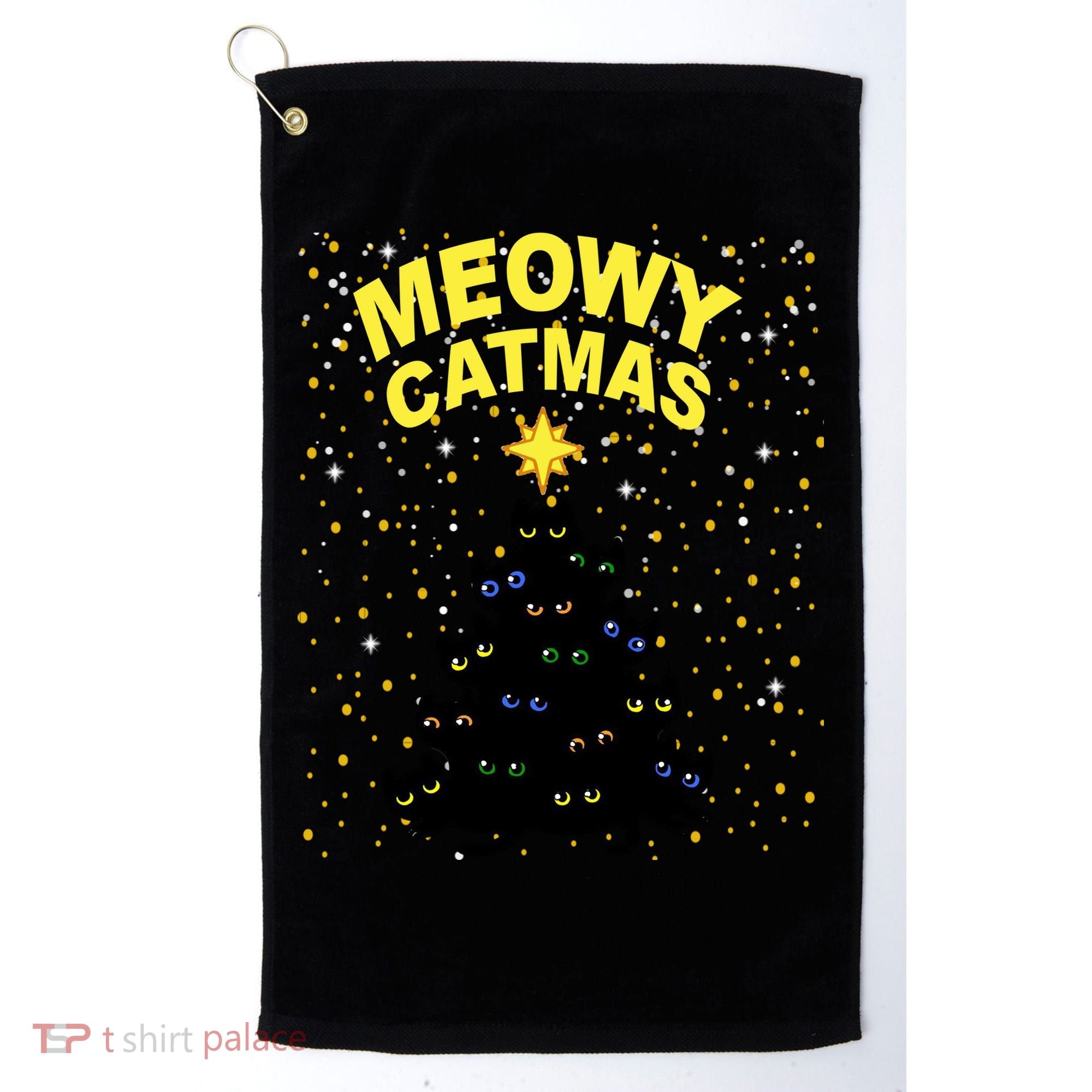 Meowy Christmas Golf Towel