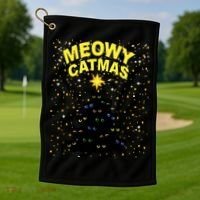 Meowy Christmas Golf Towel thumb 1