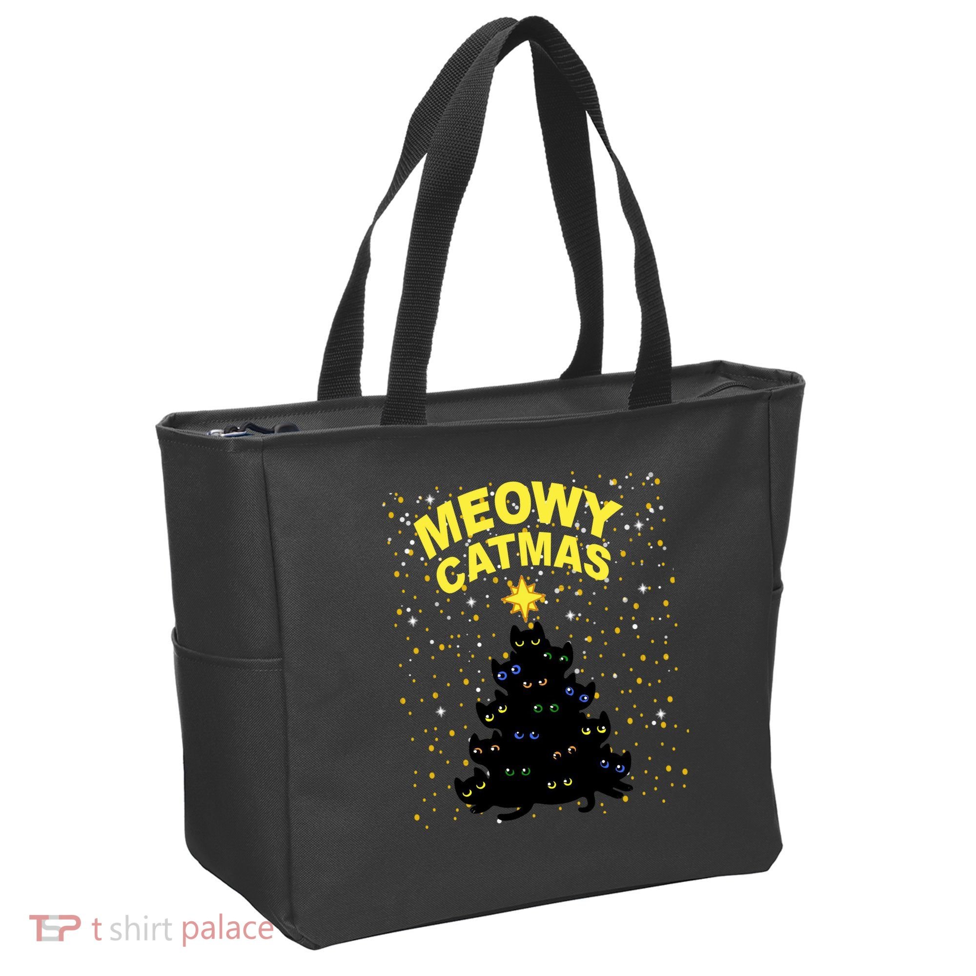 Meowy Christmas Tote Bag
