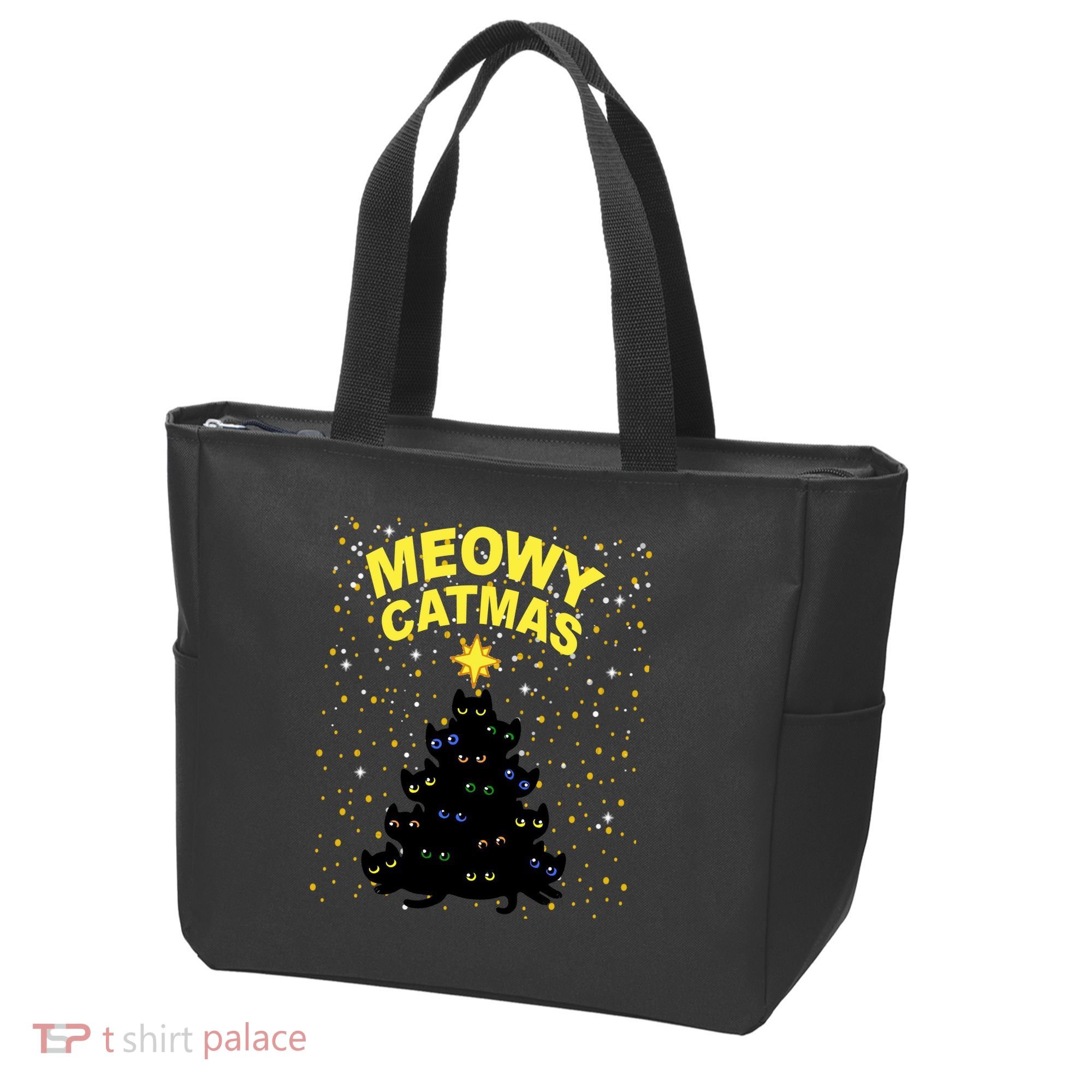 Meowy Christmas Tote Bag