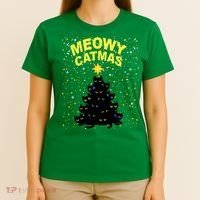 Meowy Christmas T-Shirt thumb 4