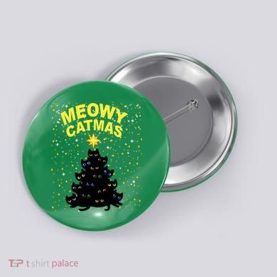 Meowy Christmas Button